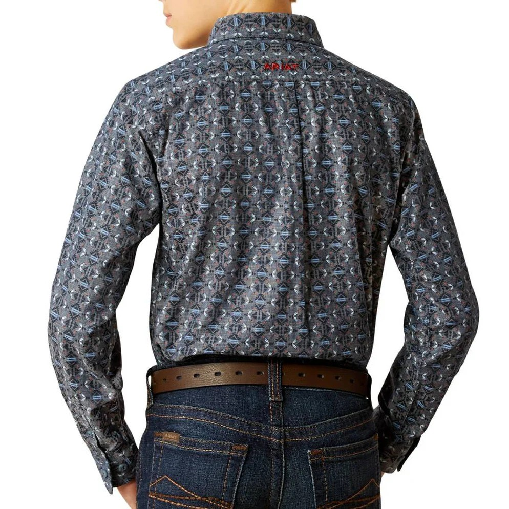 Ariat Boy's Rochard Classic Fit Shirt - Chambray Blue