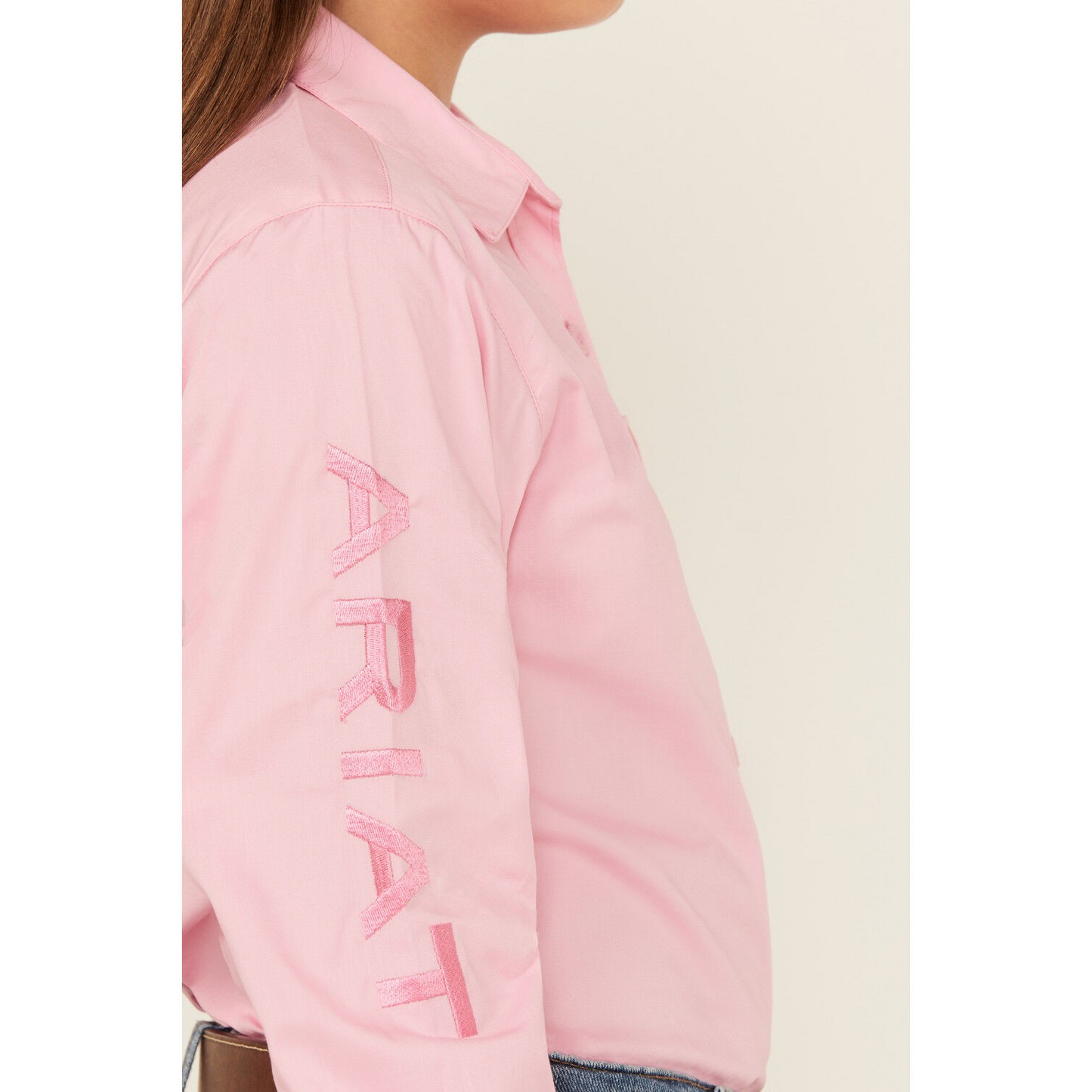 Ariat Girl's Team Kirby Long Sleeve Shirt - Pink