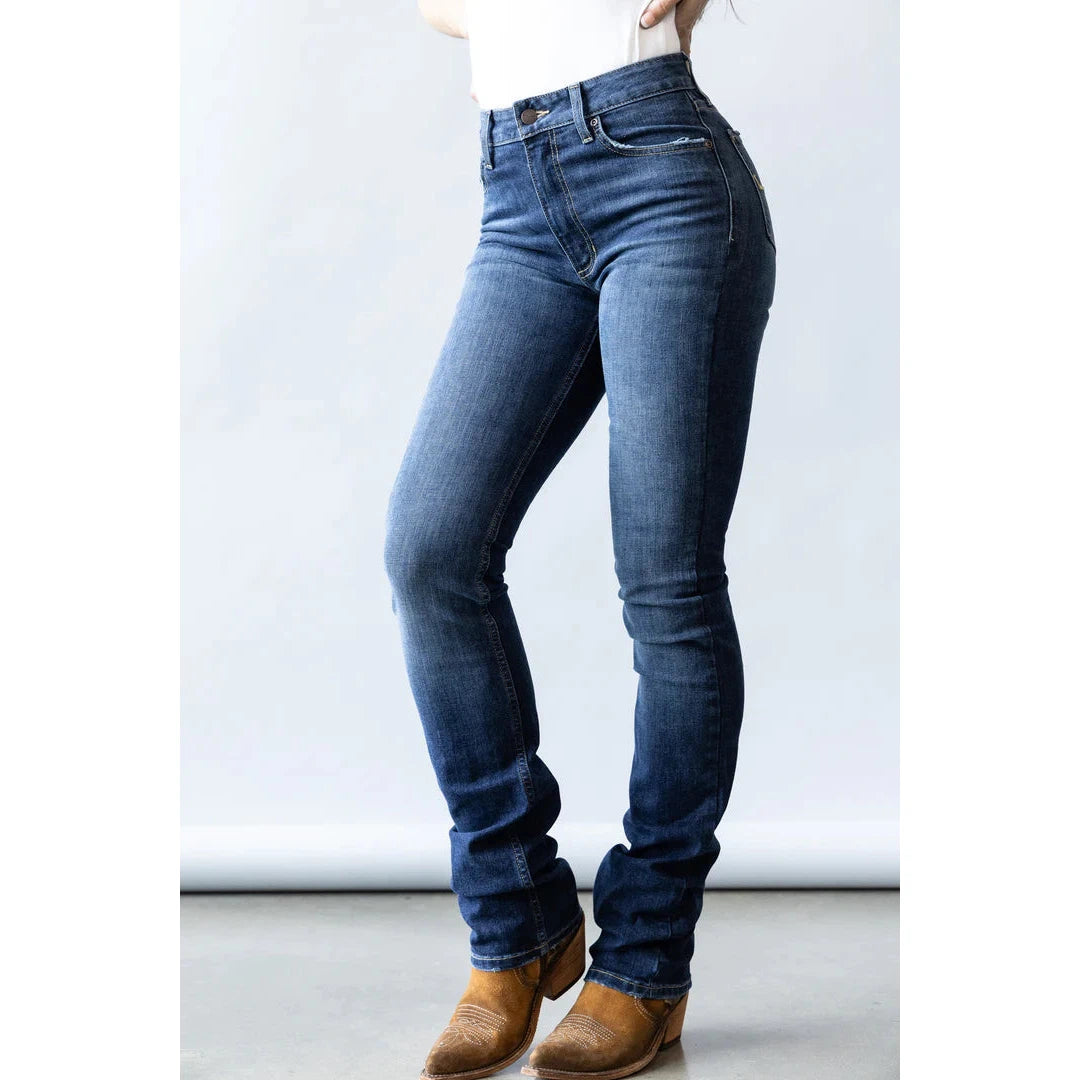 Kimes Women's Sarah High Rise Slim Bootcut Jeans - Blue