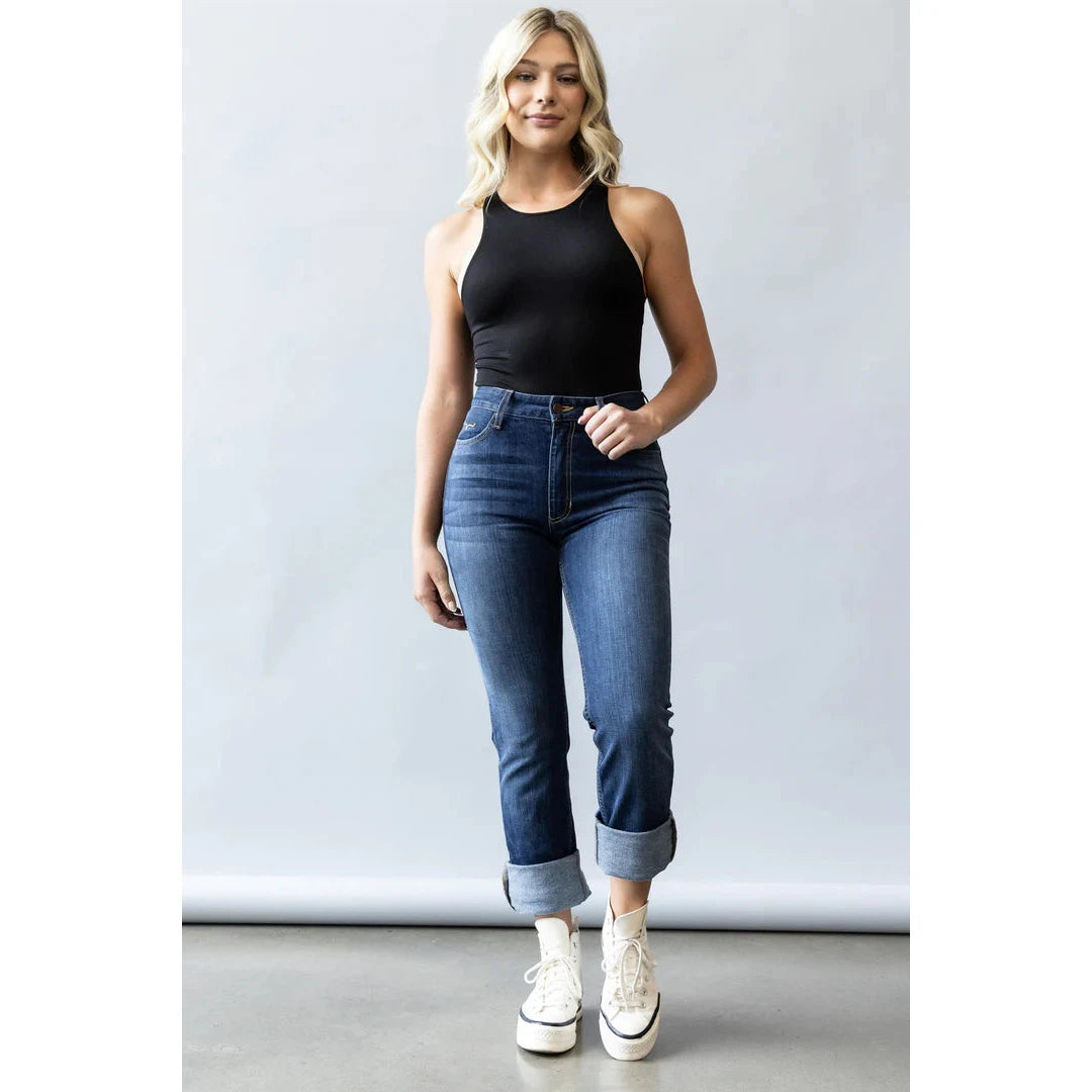 Kimes Women's Sarah High Rise Slim Bootcut Jeans - Blue