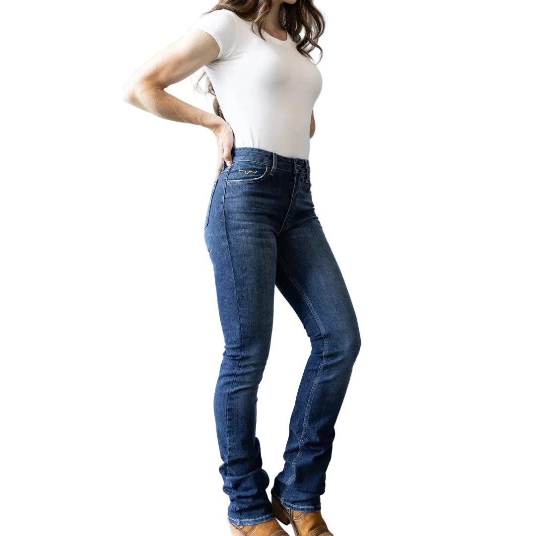Kimes Women's Sarah High Rise Slim Bootcut Jeans - Blue - Irvine Tack & Western Wear