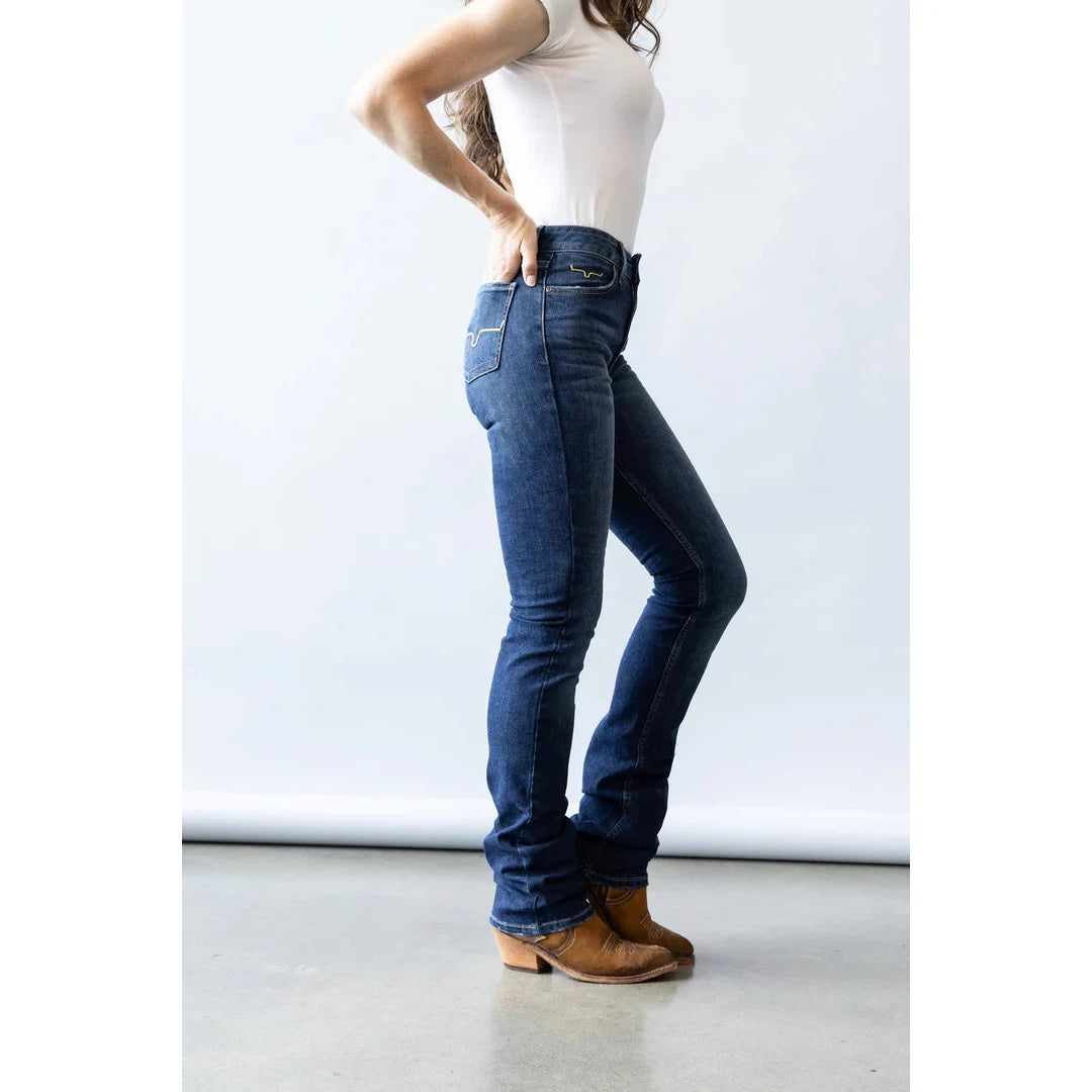 Kimes Women's Sarah High Rise Slim Bootcut Jeans - Blue