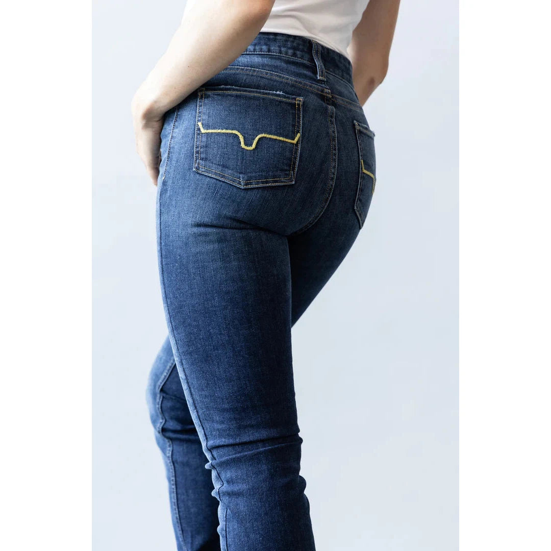 Kimes Women's Sarah High Rise Slim Bootcut Jeans - Blue