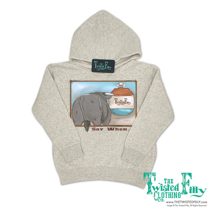 The Twisted Filly Say When Youth Hoodie -Oatmeal