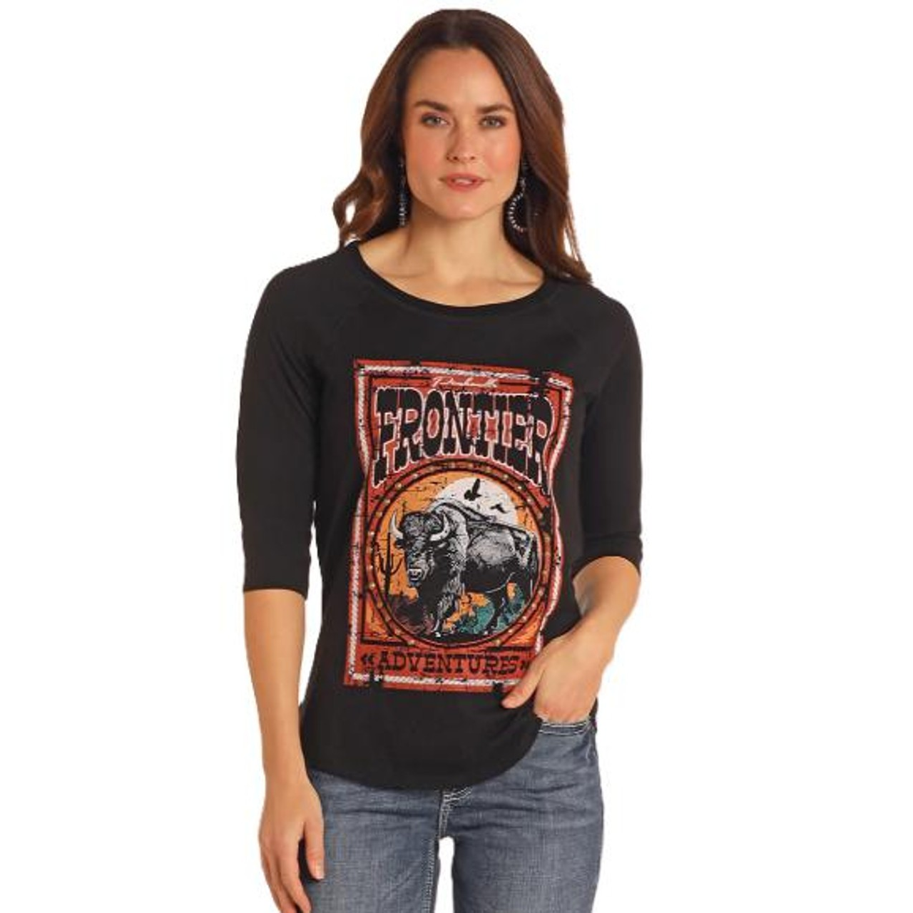 Panhandle Women's Short Sleeve Tee Shirt - Black