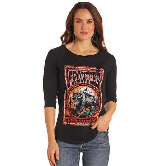 Panhandle Women's Short Sleeve Tee Shirt - Black