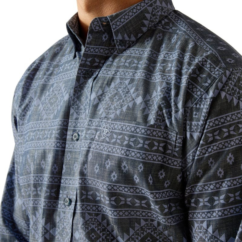 Ariat Men's Long Sleeve Eddie Classic Fit Shirt - Navy