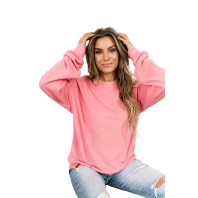 Ampersand Women's Performance Fleece University Pullover - Pink Tulip