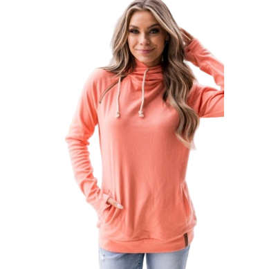 Ampersand Women's Doublehood Sweatshirt - Orange Peel