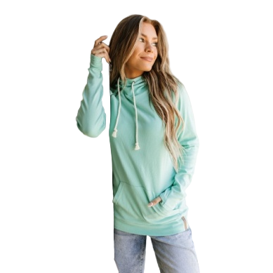 Ampersand Women's Doublehood Sweatshirt - Aqua