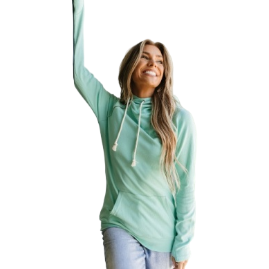 Ampersand Women's Doublehood Sweatshirt - Aqua