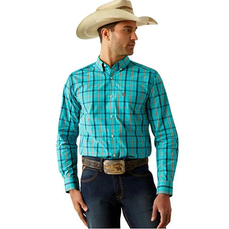 Ariat Men's Long Sleeve Pro Series Jessie Fitted Shirt - Turquoise