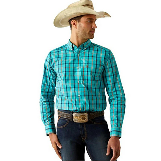Ariat Men's Long Sleeve Pro Series Jessie Fitted Shirt - Turquoise