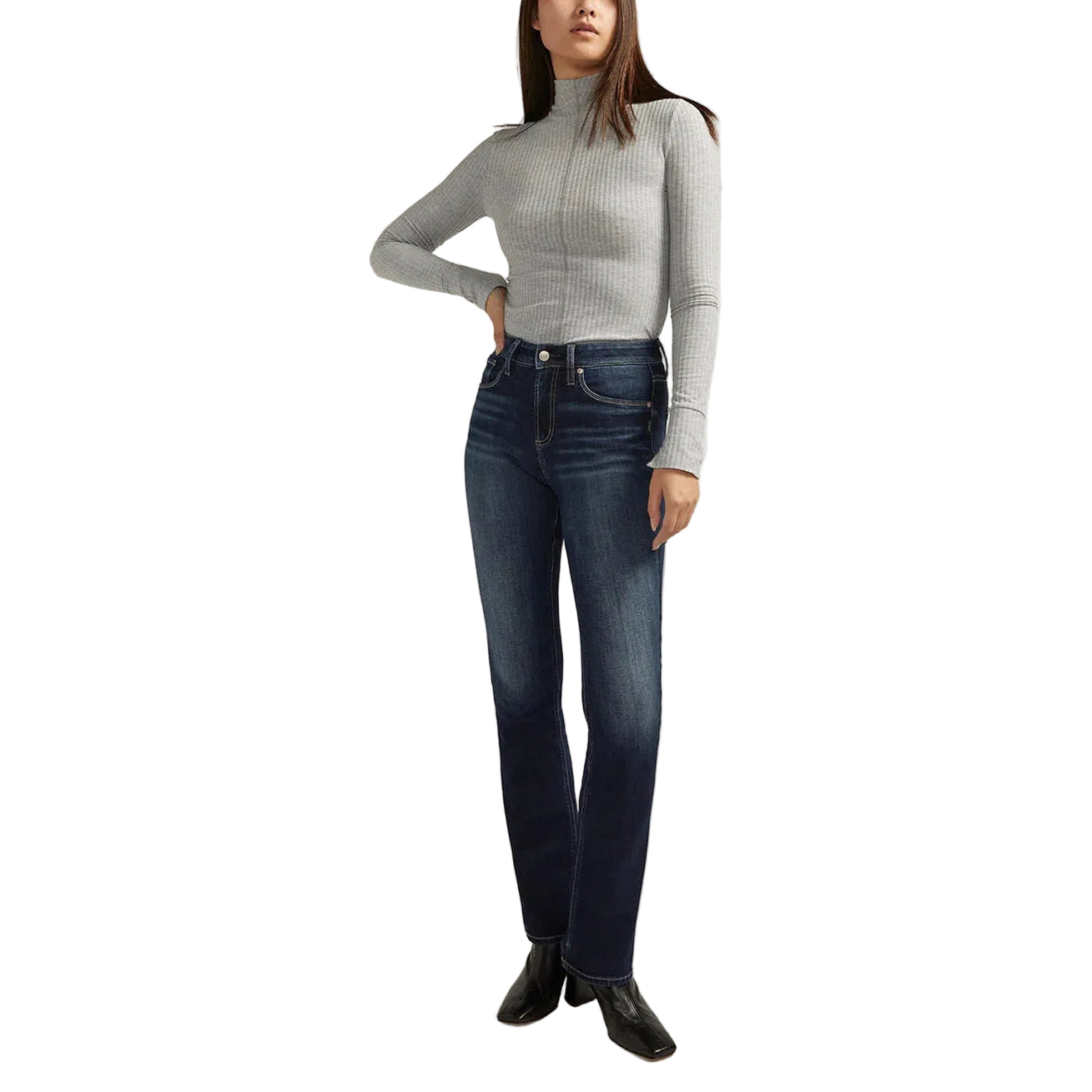 Silver Women's Avery High Rise Slim Boot Cut Jean - Indigo