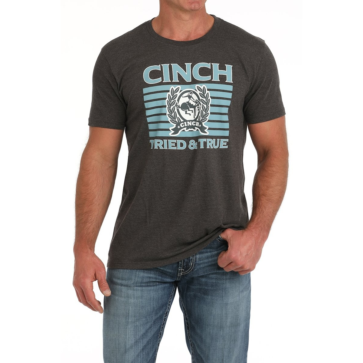 Cinch Men's Short Sleeve Tee Shirt- Charcoal