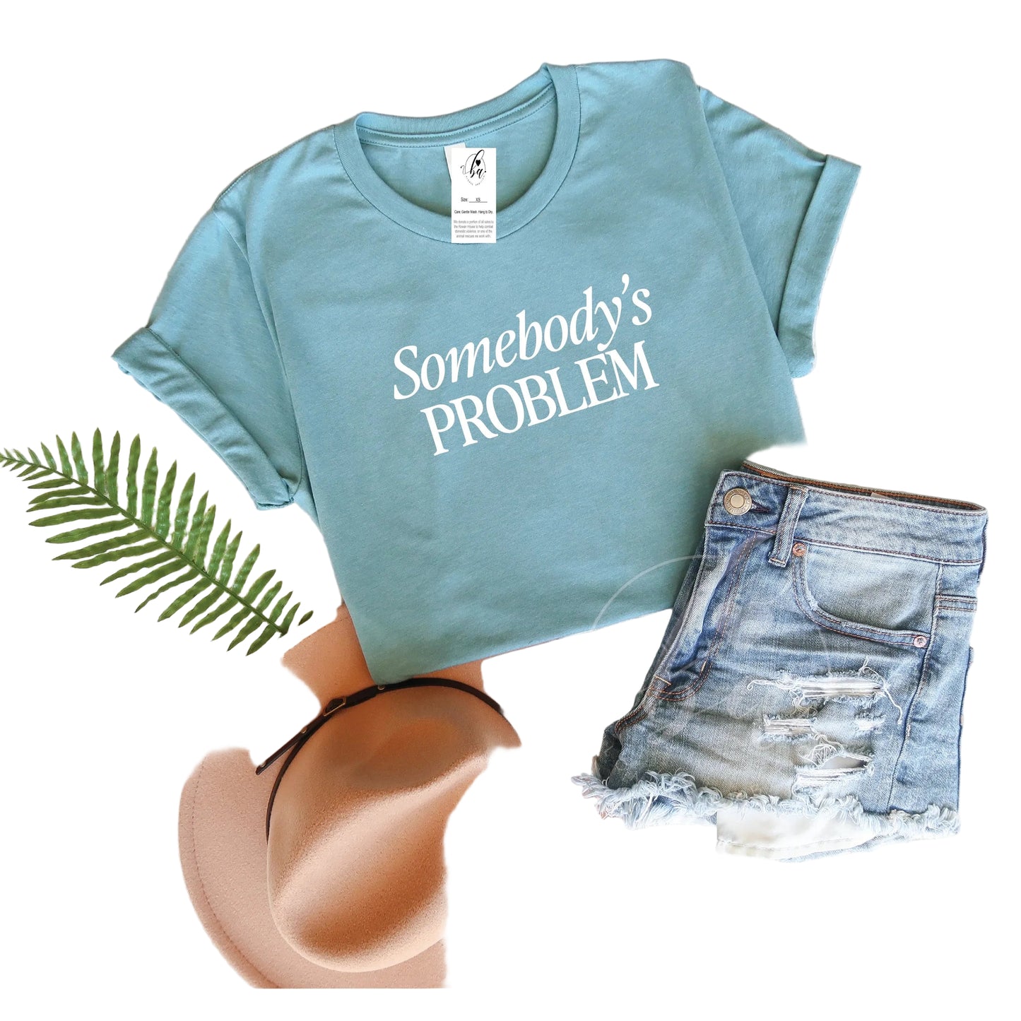 Blonde Ambition Women's Short Sleeve Somebodies Problem Tee Shirt-Multiple Colours