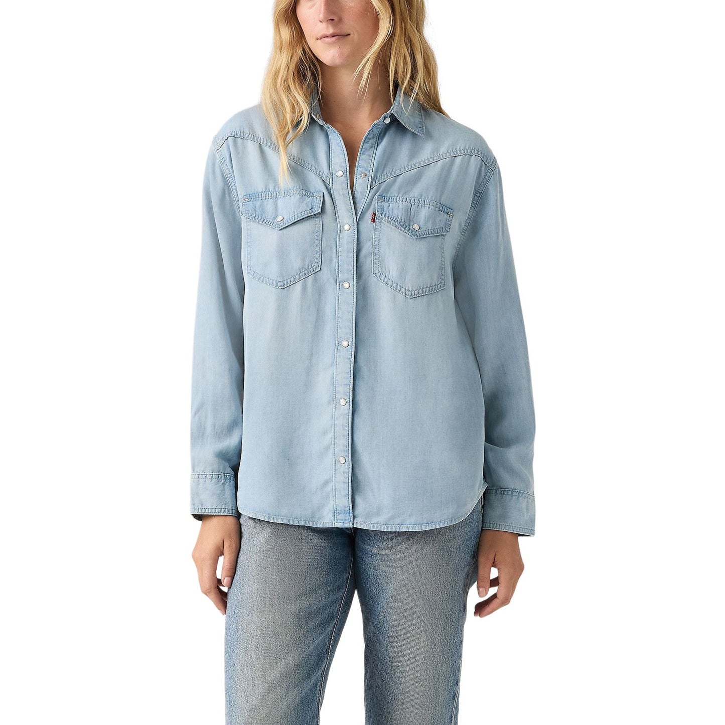 Levi Women's Long Sleeve Sawyer Western Shirt-Can't Focus