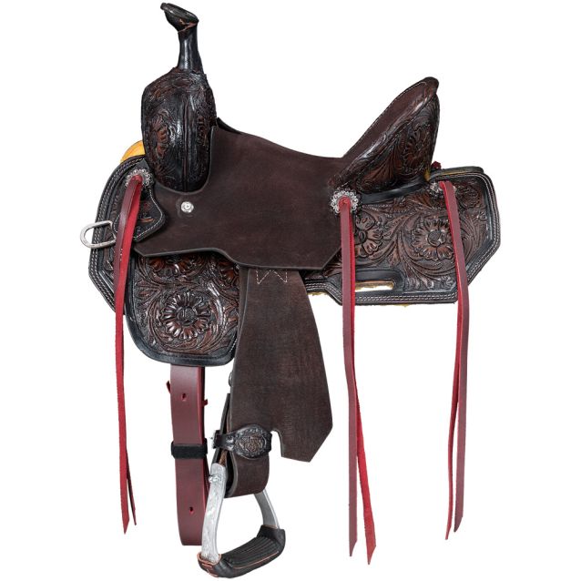 Silver Royal Youth 13"  Sawyer Barrel Saddle- Dark Chocolate