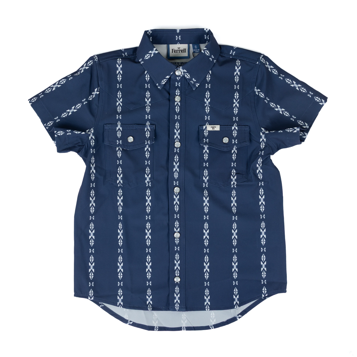 Ferrell Brand Boy's Maverick Short Sleeve Shirt - Blue