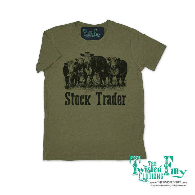 Twisted Filly Youth Stock Trader T-Shirt - Olive