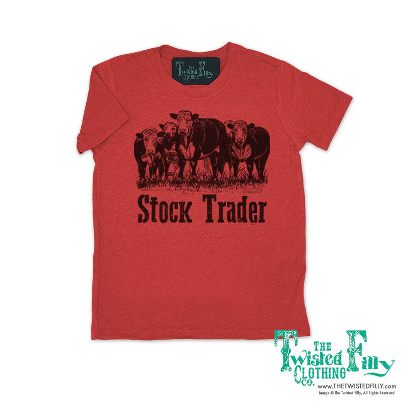 Twisted Filly Toddler Stock Trader T-Shirt - Red