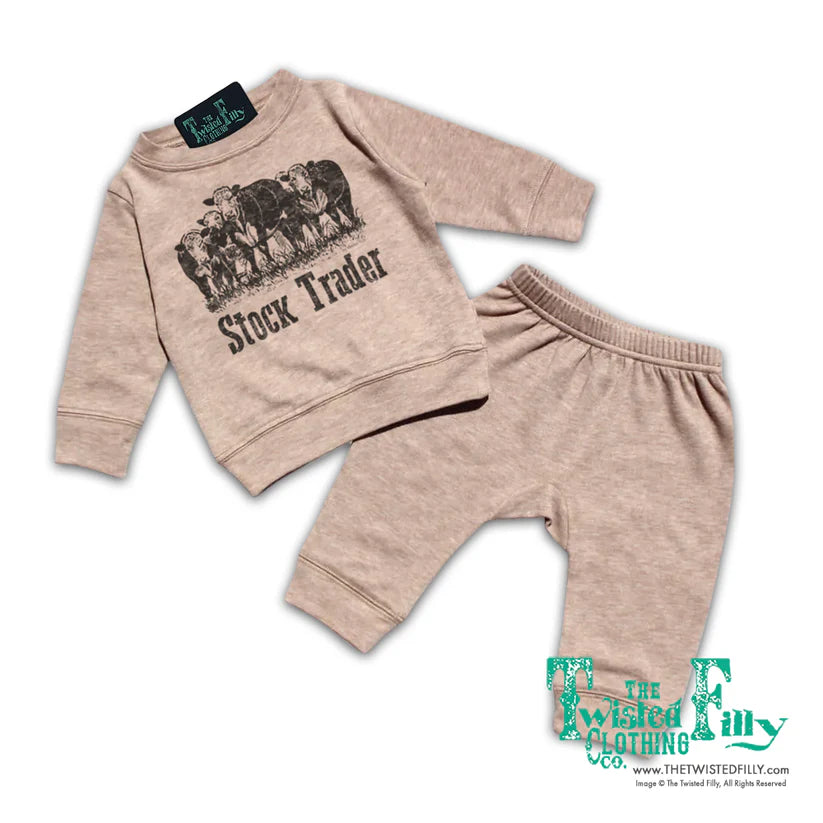 The Twisted Filly Infant - Stock Trader 2 Piece Outfit - Sandstone