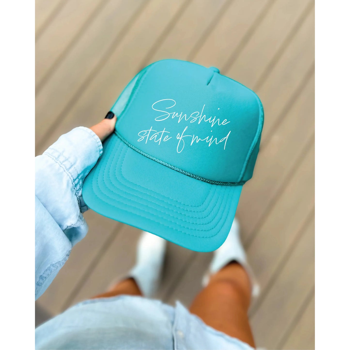 Blonde Ambition Sunshine State of Mind Trucker Cap-Jade
