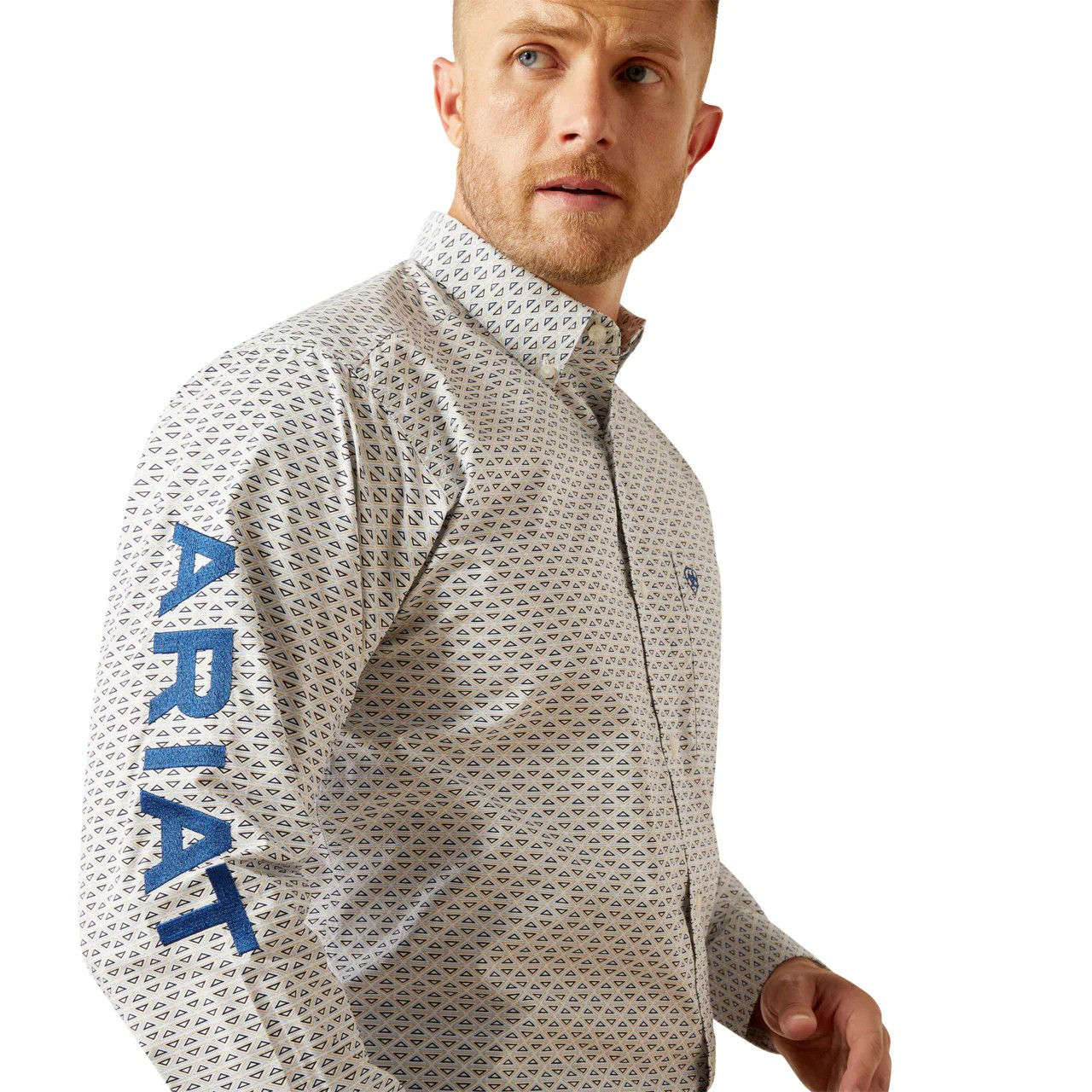 Ariat Men's Long Sleeve Team Drew Classic Fit Shirt - Blue/Navy