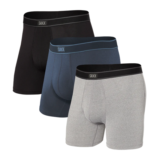 Saxx Men's 3-Pack Daytripper Boxer Briefs - Black/Grey/Navy