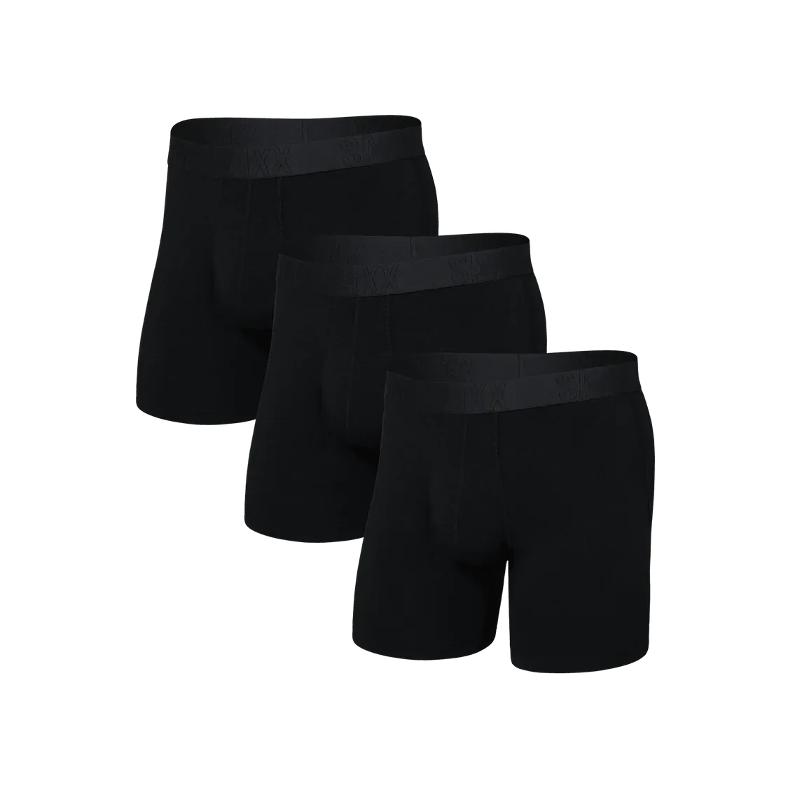 Saxx Men's Fly Drop Temp Cooling Cotton Boxer Brief- 3 pack-Black