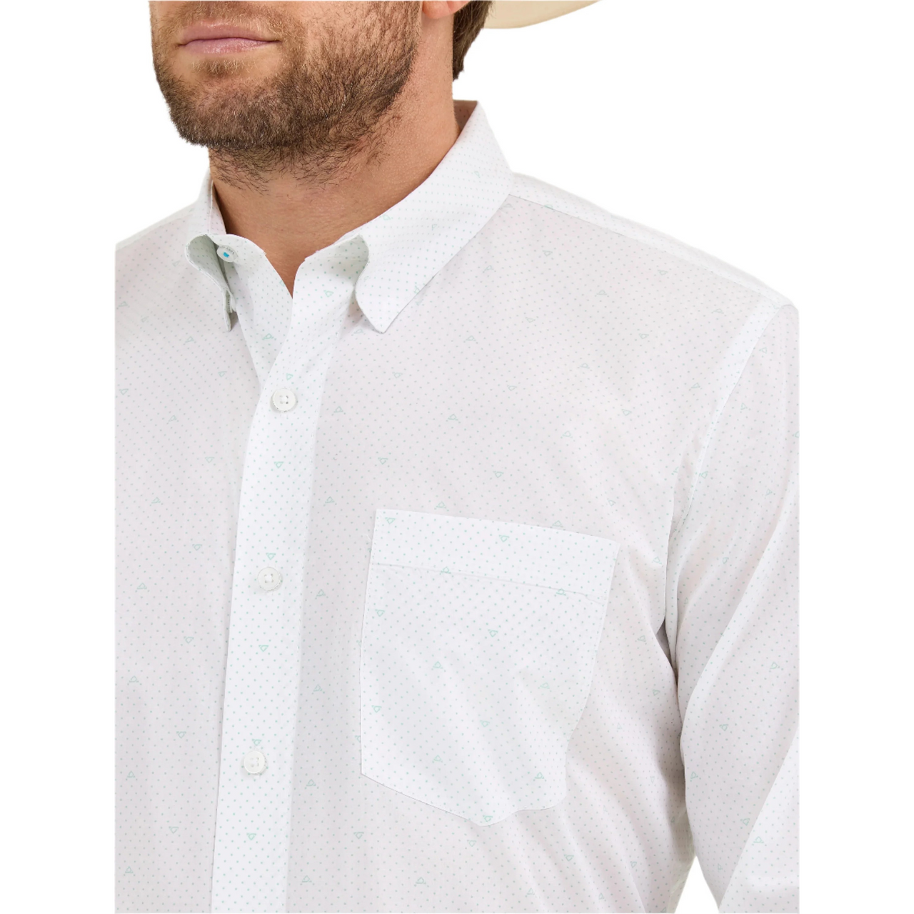 Wrangler Men's Cody Johnson Classic Fit Long Sleeve  Shirt - Ceramic White