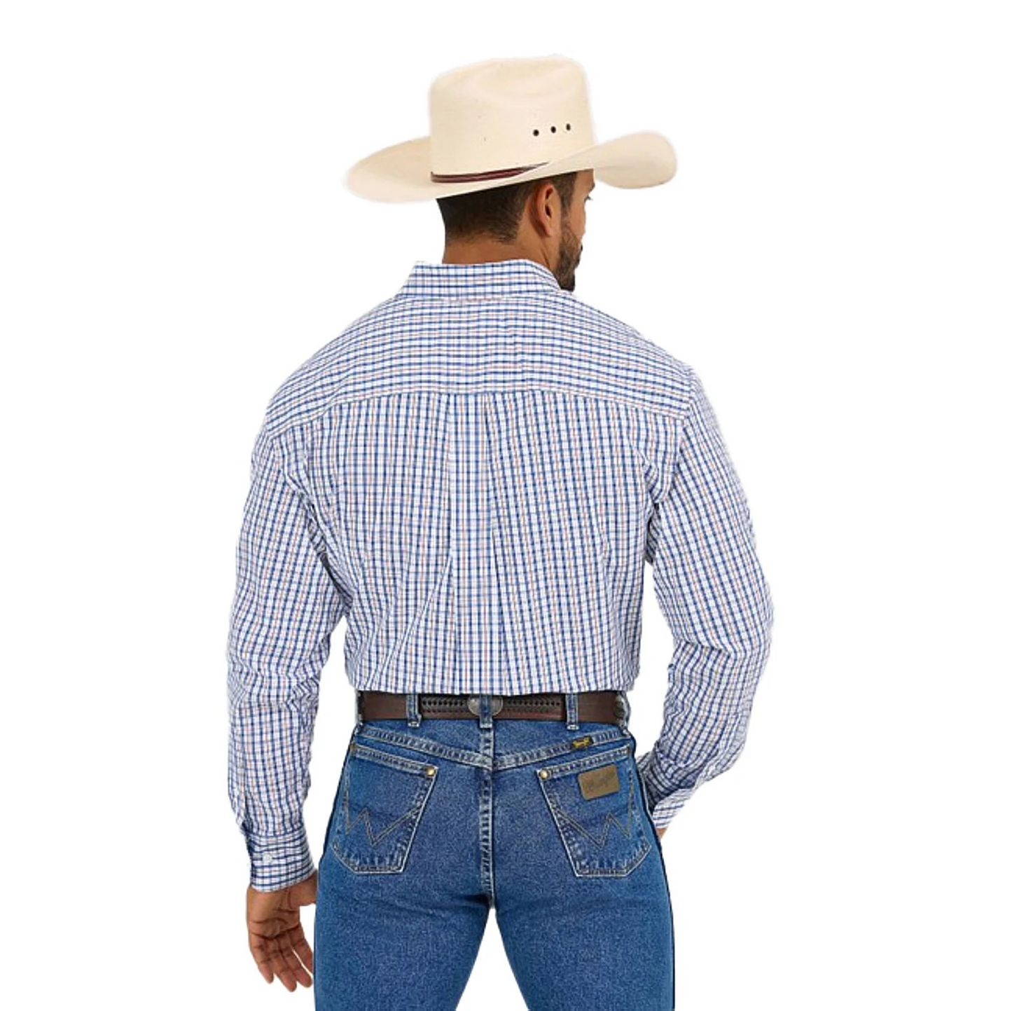 Wrangler Men's George Strait Collection Long Sleeve Shirt - Americana Plaid