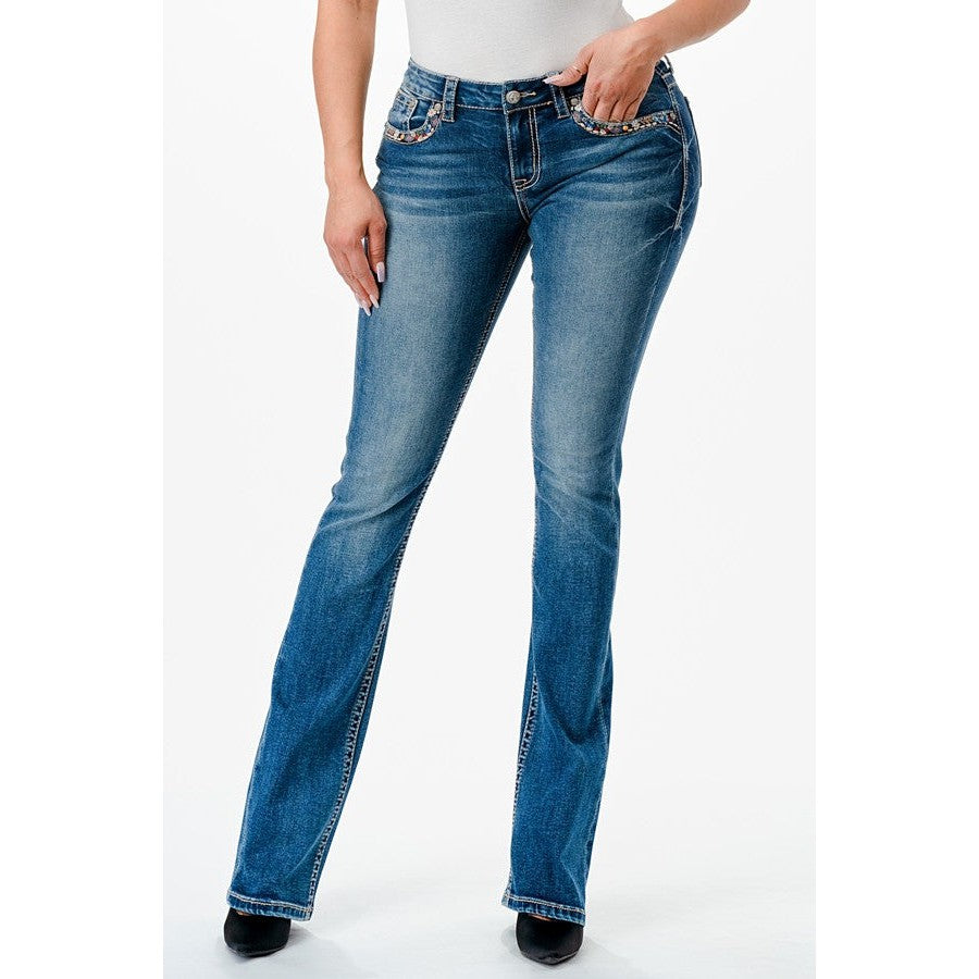 Grace in LA Women's Jeans - Horseshoe Floral