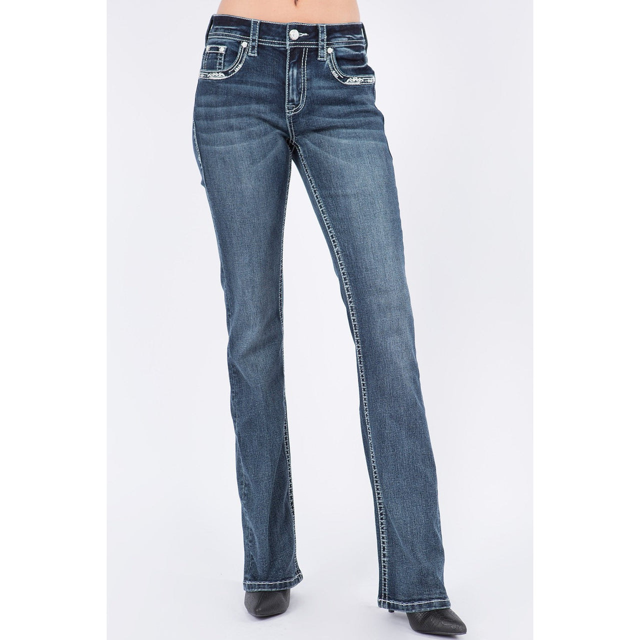 Grace in LA Women's Jeans - Cowhead Silver