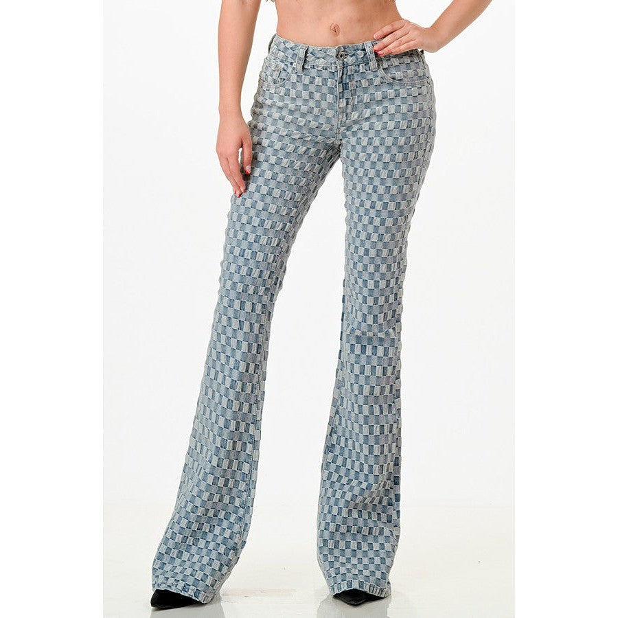 Grace in LA Women's Jeans - Plaid Basic