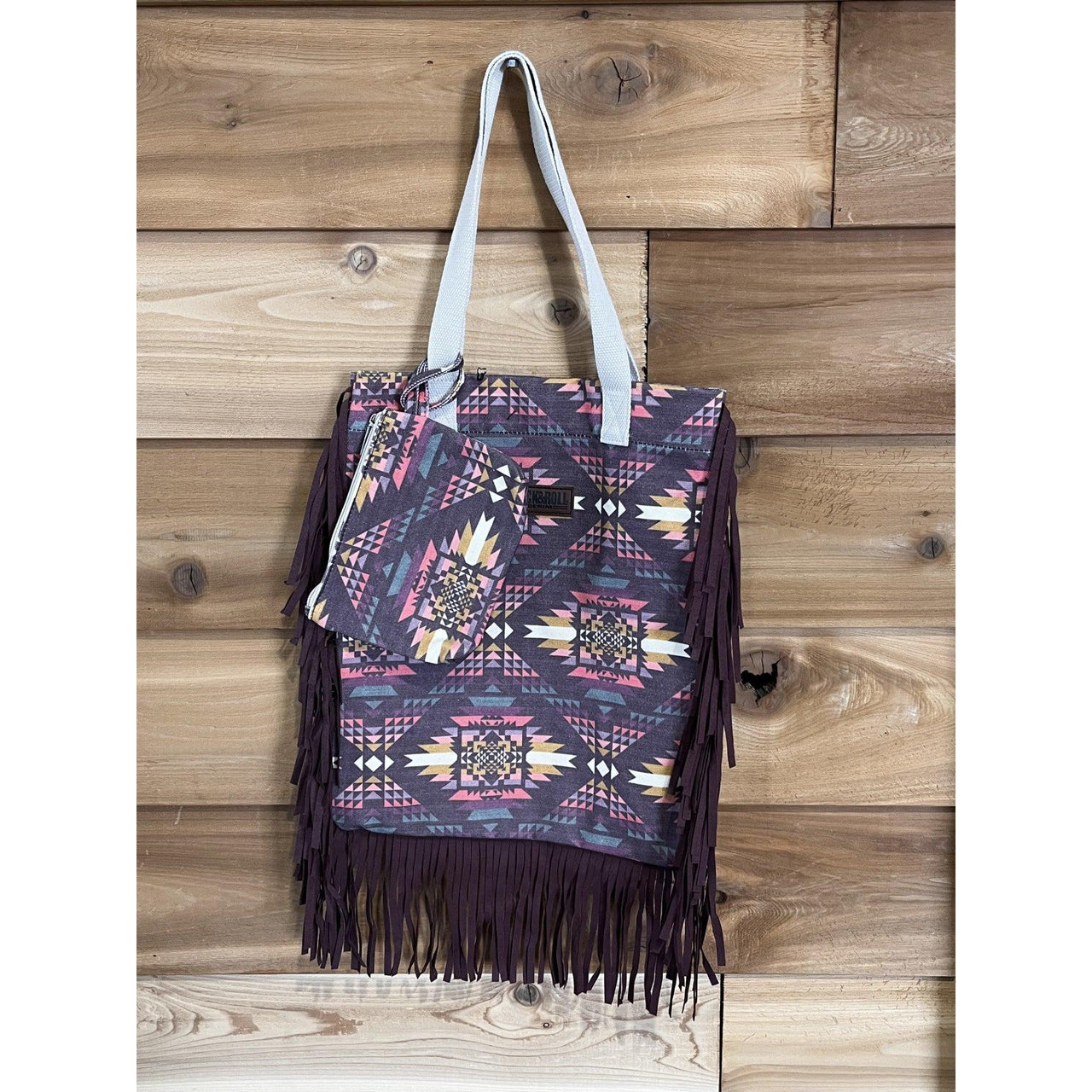 Rock & Roll Aztec Print Bag with Fringe