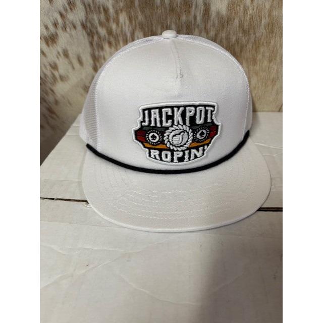 Dally Up Caps Embroidered  Jackpot Ropin Cap- White