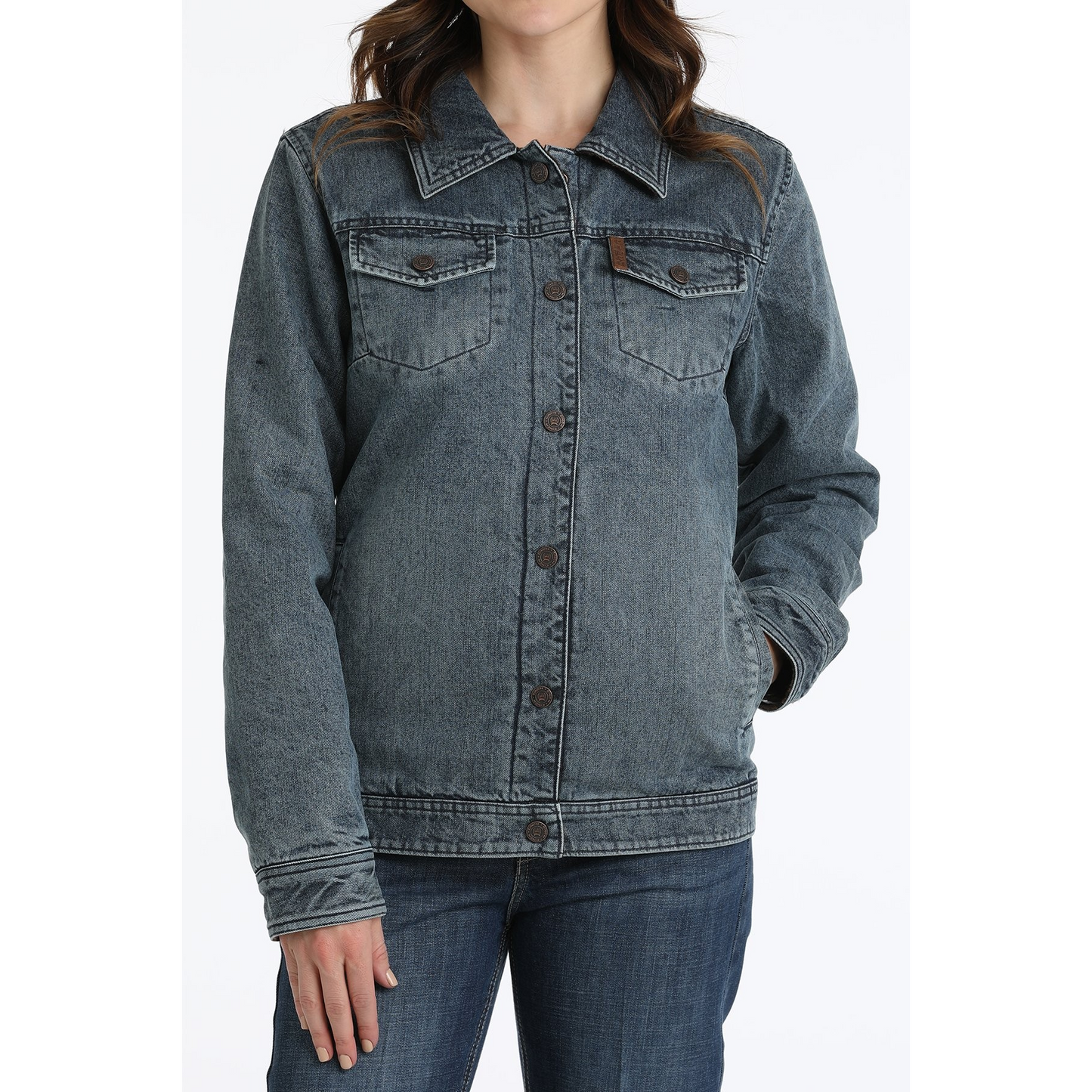 Cinch Women's Reversible Trucker Jacket - Indigo/Brown