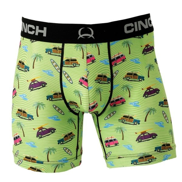 Cinch Men's 6" Surfside Boxer Brief - Lime
