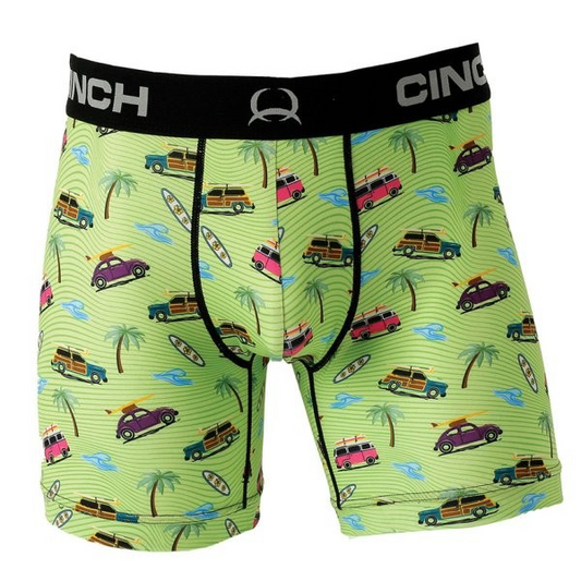 Cinch Men's 6" Surfside Boxer Brief - Lime