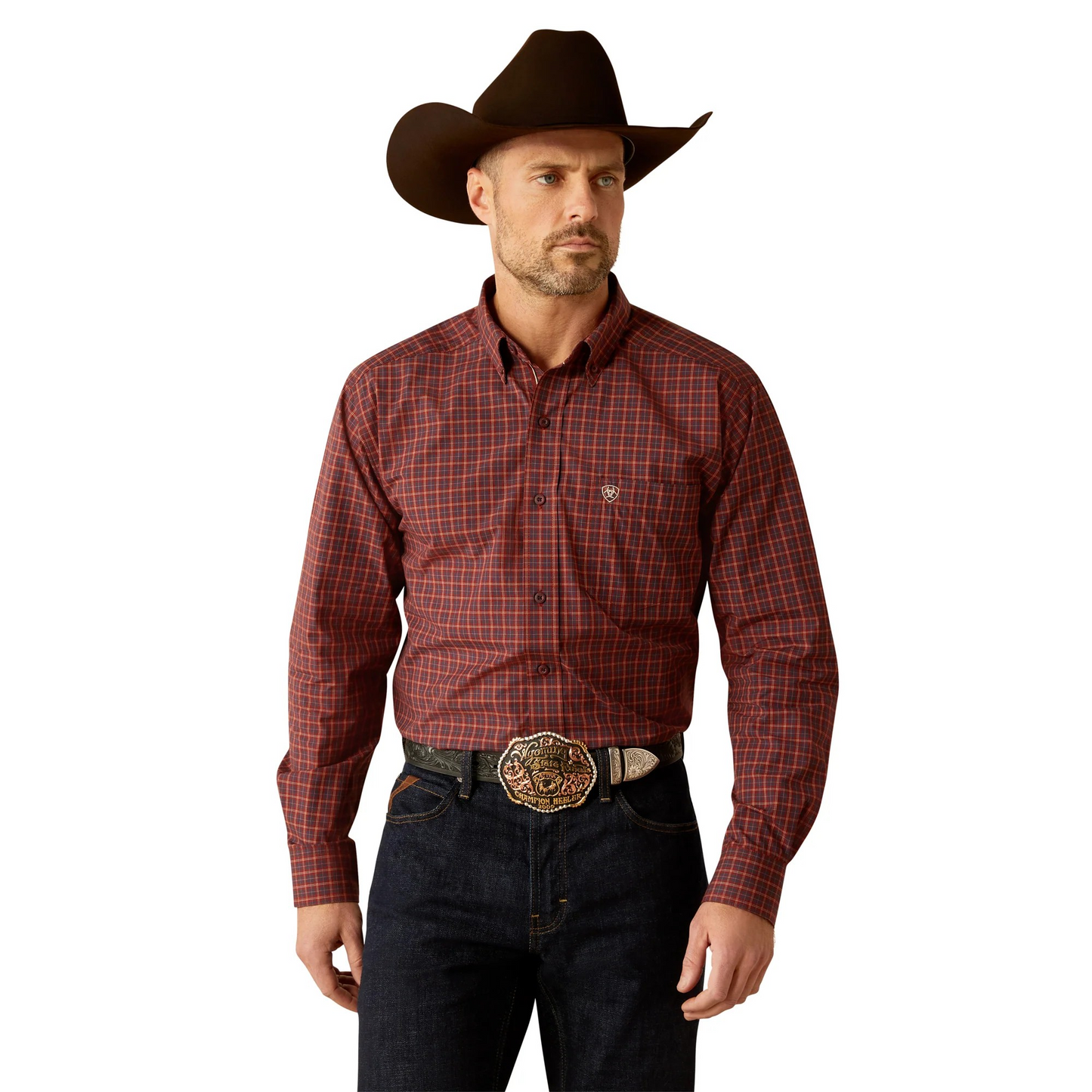 Ariat Men's Pro Series Pavel Classic Fit Long Sleeve Shirt - Burgundy