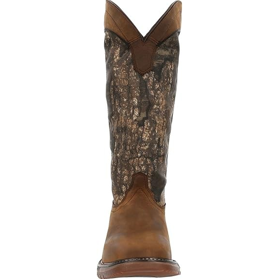 **Rocky Men's Original Ride FLX Back Zip Waterproof Snake Boot - Brown