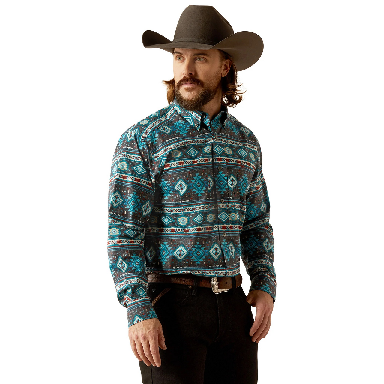 Ariat Men's Prestcot Classic Fit Long Sleeve Shirt - Teal