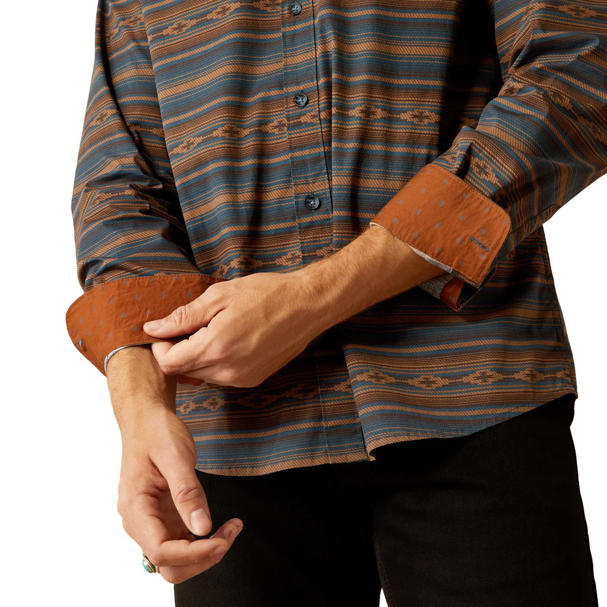 Ariat Men's Mayor Modern Long Sleeve Shirt- Turquoise