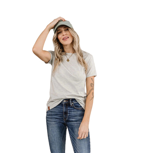 Ampersand Women's Crew Neck Lulu Tee  Heather Grey