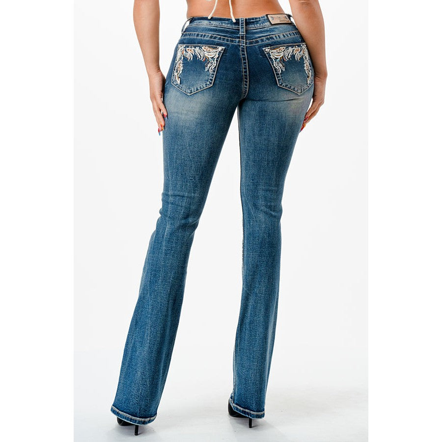 Grace in LA Women's Bootcut Jeans - Western Embroidery