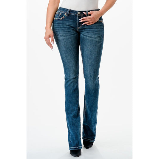Grace in LA Easy Boot Jeans - Steer Head Print
