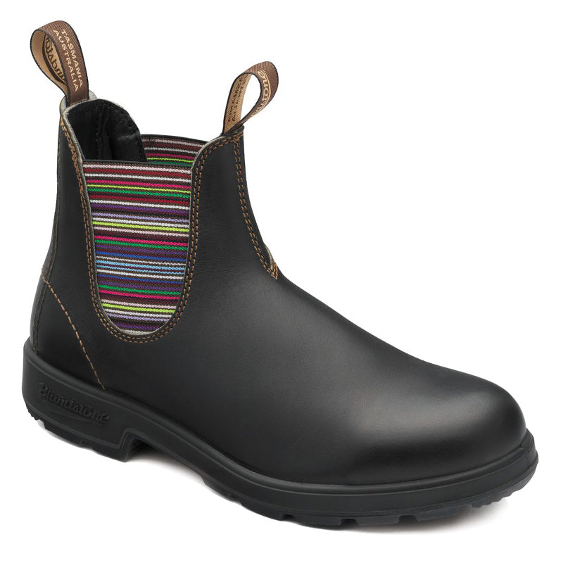 Blundstone Unisex Original #1409 Boots - Stout Brown w/Striped Elastic