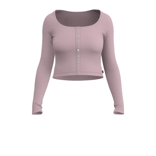 Levi Women's Long Sleeve Britt Snap Front Top - Keepsake Lilac