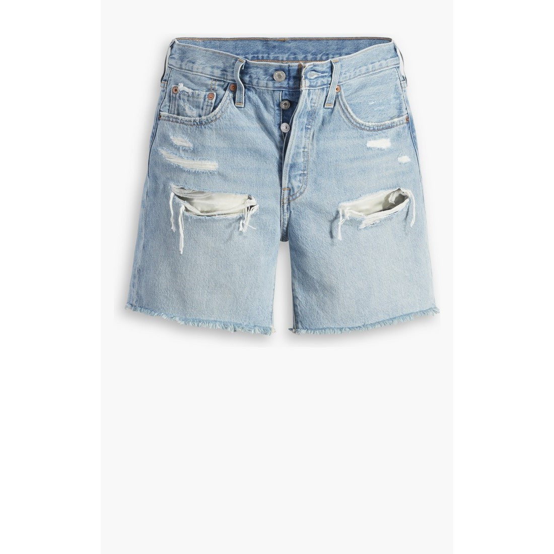Levi Women's 501 Mid Thigh Shorts - Earthquake (Light Wash)